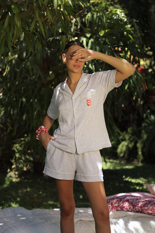 Gris algodón short