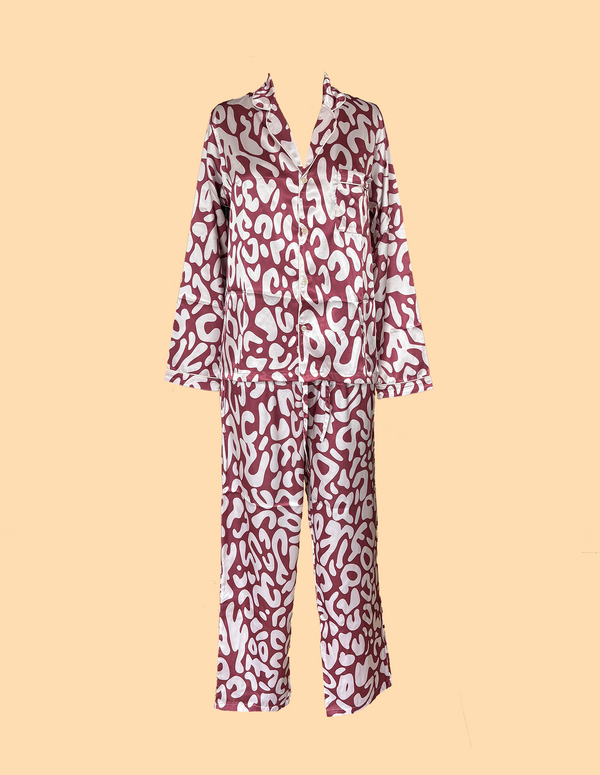 Animal print satín