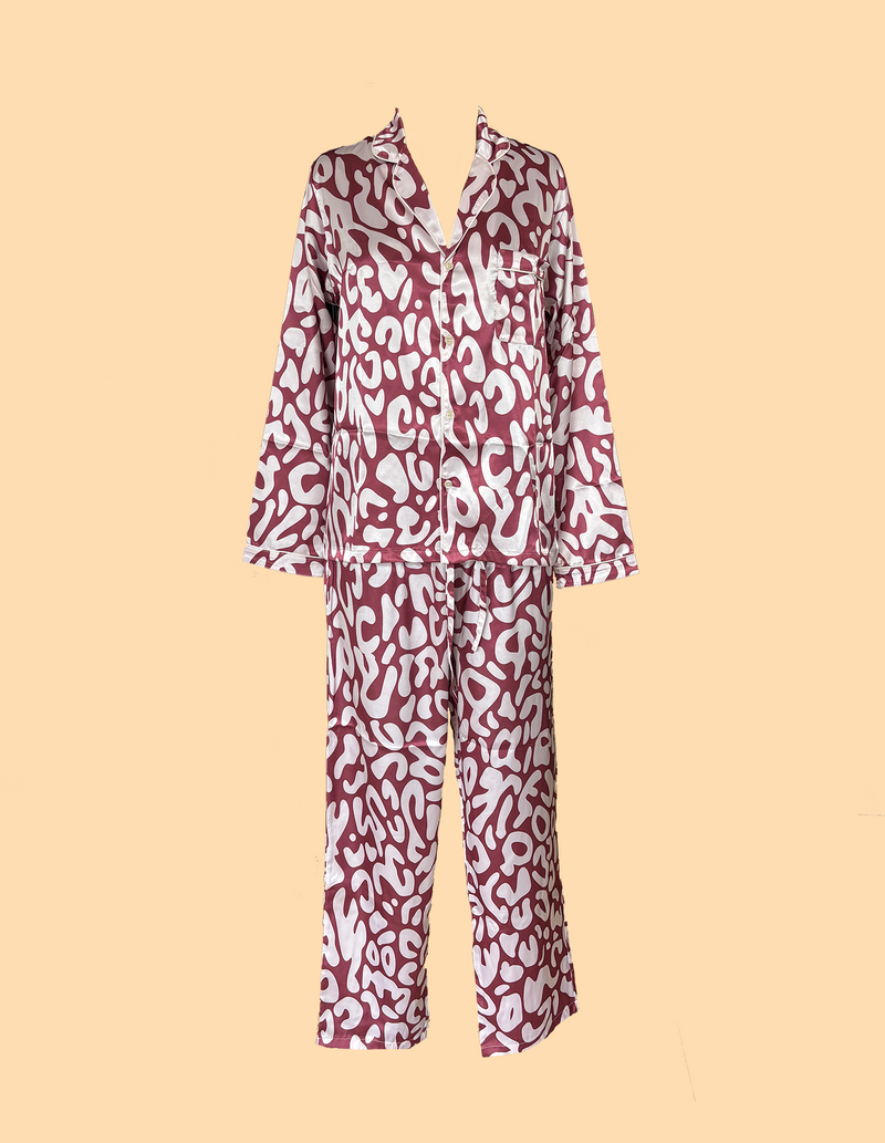 Animal print satín