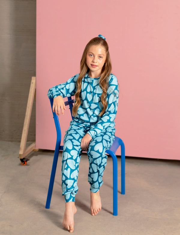 Corazones azules niña